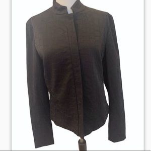 Kenneth Cole Cloth Faux Croc Zip Up Blazer